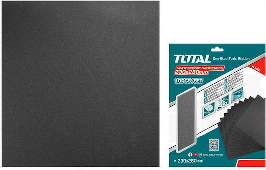 Total Φύλλο Λείανσης Απλό K280 230x280mm Σετ 10τμχ