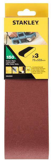 Stanley Sandpaper 75x533mm Set 3pcs