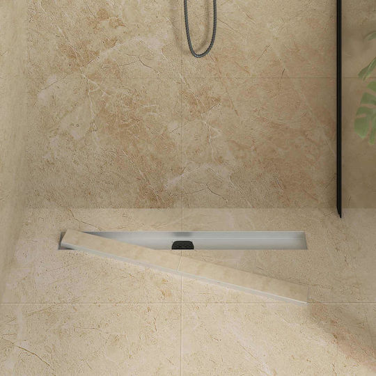 vidaXL Oțel inoxidabil Sifon Chiuveta cu Dimensiune 80x11cm Argintiu