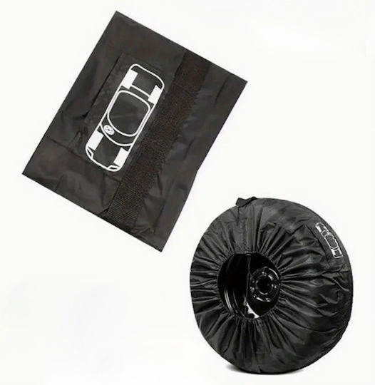 Set 4 Huse de Protecție pentru Depozitarea Anvelopelor Zola 15-20" Universale Reglabile Impermeabile Rezistente la Praf Negre