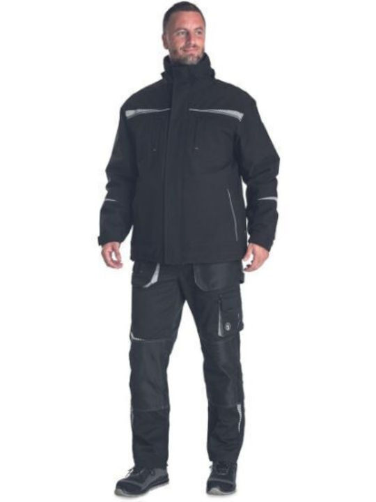 Cerva Work Jacket Cold with Hood Black