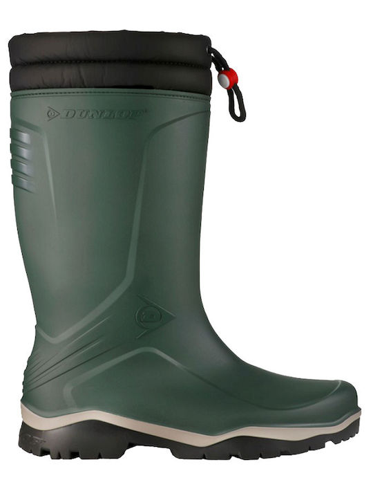 Dunlop Blizzard Γαλότσες Εργασίας Κνήμης με Γούνα Πράσινες