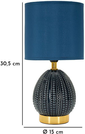 Mauro F Ceramic Table Lamp with Blue Shade and Base
