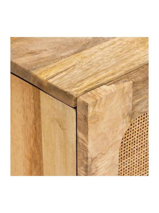 Wooden & Metallic Chest of Drawer Coffee 40x33.5x75cm