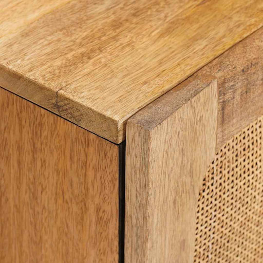 Wooden & Metallic Chest of Drawer Coffee 60x33.5x75cm