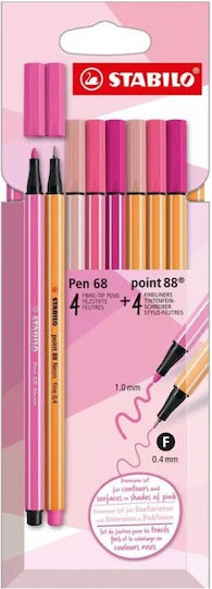 Stabilo Pen 68 Μαρκαδόροι Σχεδίου Shades Of Pink Σετ 8τμχ