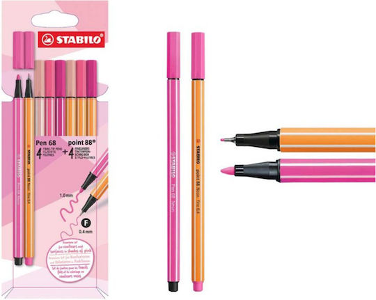 Stabilo Pen 68 Μαρκαδόροι Σχεδίου Shades Of Pink Σετ 8τμχ