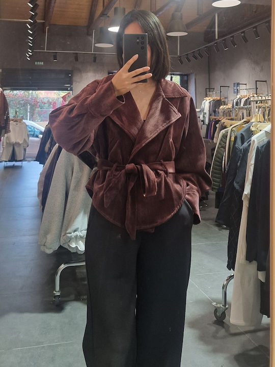SweetFashion Γυναικείο Σακάκι Μπορντό