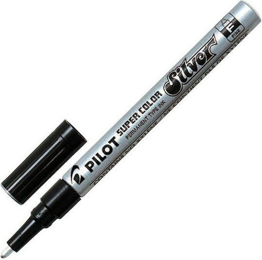 Pilot Super Color Ανεξίτηλοι Μαρκαδόροι Ασημί 1mm Σετ 12τμχ