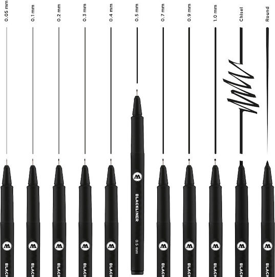 Molotow Markere pentru desen 0,05 mm Set de 11 Culori