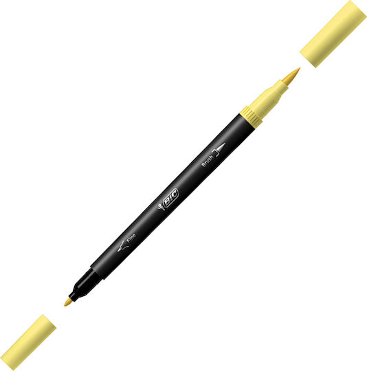 BIC Dual Tip Pastel Маркер за Рисуване Жълт