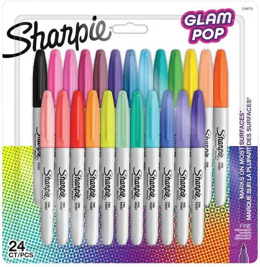 Sharpie Ανεξίτηλοι Μαρκαδόροι Glam Pop Σετ 24 χρώματα