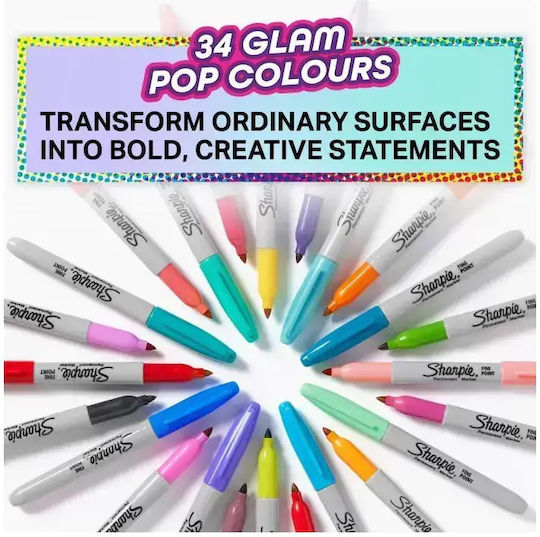 Sharpie Permanent Marker Glam Pop 34