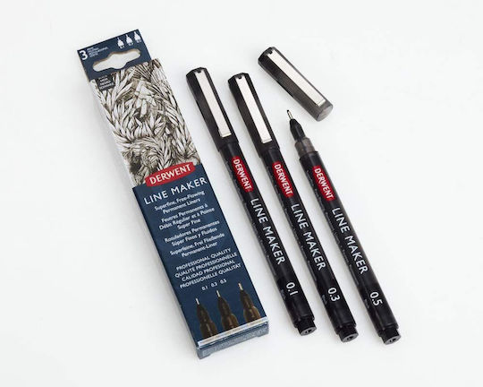 Derwent Design Markers Black 3pcs