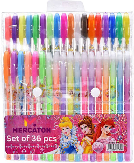 Set 36 pixuri gel parfumate cu sclipici grosime scriere 1 mm multicolor