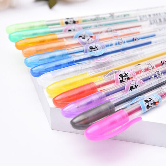 Set 36 pixuri gel parfumate cu sclipici grosime scriere 1 mm multicolor