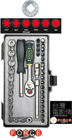 Force Spline Set Ratchet 1\2" 42pcs 4422Q