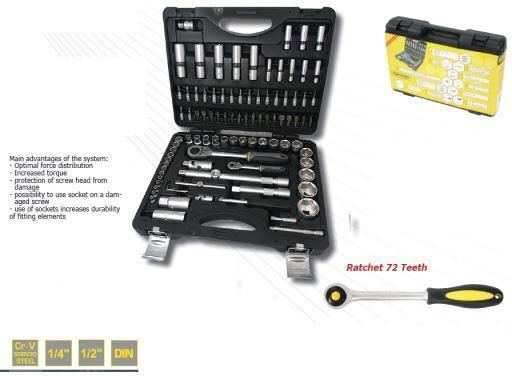 Topmaster Set de chei tubulare și clichet 1\2" & 1\4" 94buc