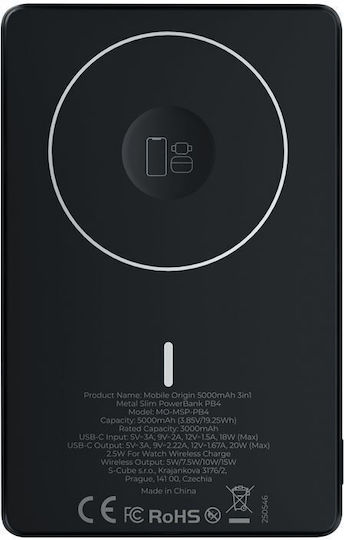 Mobile Origin PB4 Power Bank 5000mAh Gray
