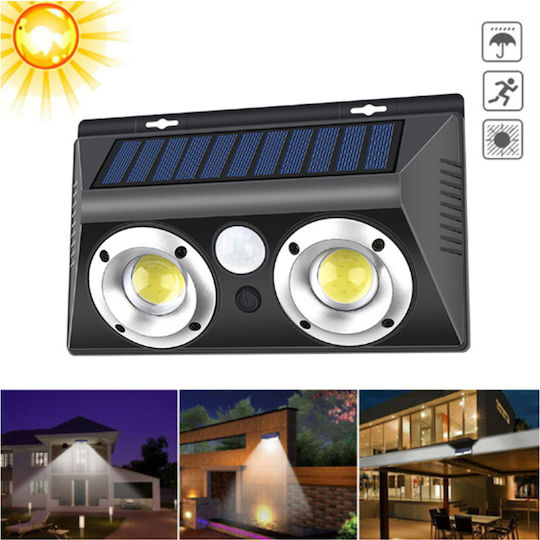 Σετ 12 Επιτοίχια Ηλιακά Φωτιστικά 0.55W 1000lm Ψυχρό Λευκό 5000K με Φωτοκύτταρο 18.8x11.8x5εκ.
