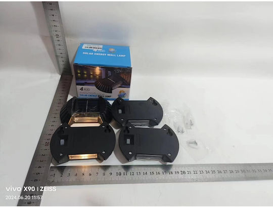 Solar LED Bidirektionale Wandleuchte Flippy Schleifenförmig 8 LEDs ABS PC Material Starkes Licht IP65 10 x 7,5 cm 1,2 V Batterie 300 mAh 8-10 Stunden Autonomie Weiß