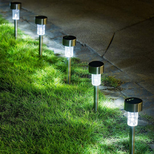 GloboStar Set of 10 Stake Solar Lights Lanterns 1W 100lm Cold White 6000K with Motion Sensor and Photocell IP65