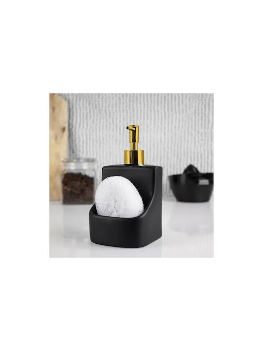 Vilde Dispenser Kitchen Ceramic with Sponge Holder Black 400ml
