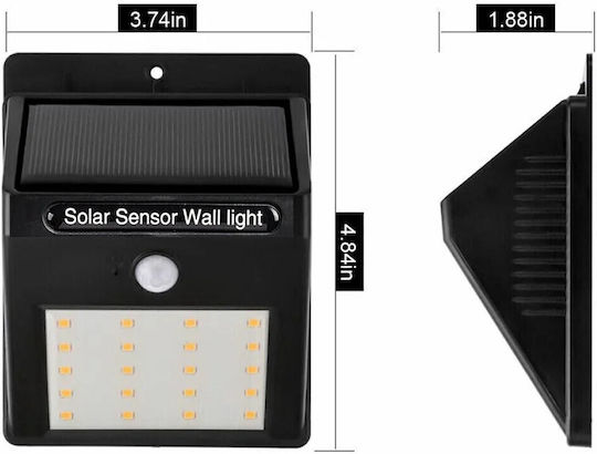 Led7 Wall Mounted Solar Light 5W with Motion Sensor and Photocell IP65