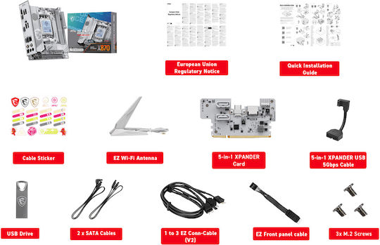 MSI MPG X870I EDGE TI EVO WIFI Motherboard Mini ITX with AMD AM5 Socket