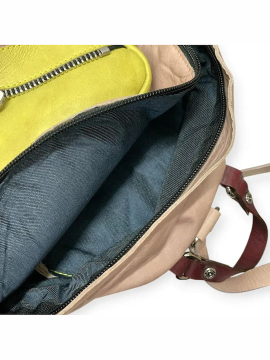 Leder Damentasche Rucksack Mehrfarbig