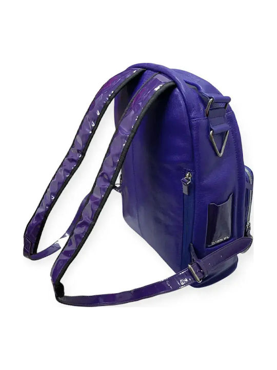 Leather Women's Bag Backpack Purple