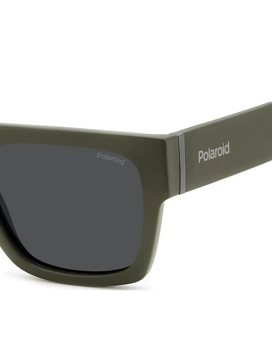 Polaroid Men's Sunglasses with Green Plastic Frame and Gray Lens PLD6224/S/X 3Y5/M9