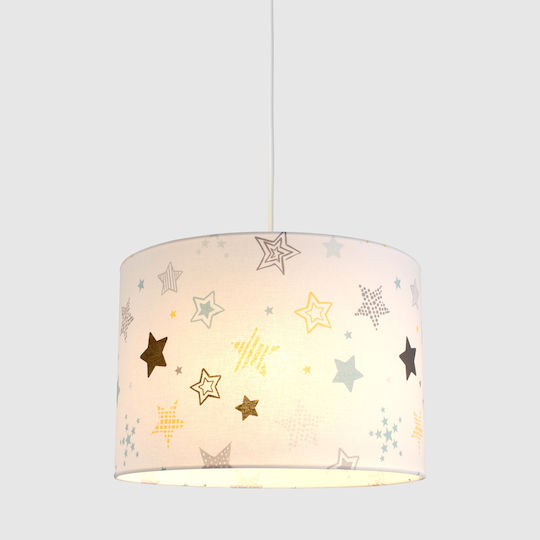 Veis Funky Stars Einfaches Licht Kinderdeckenleuchte Deckenleuchte 60W mit Fassung E27 Weiß 35x24cm