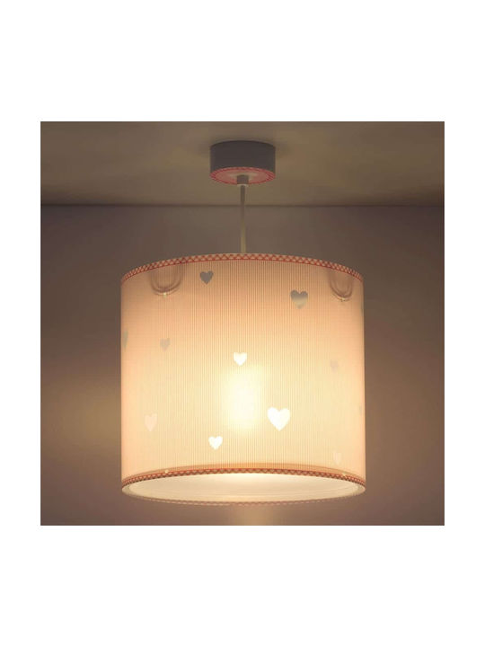 Ango Kids Plastic Single Ceiling Light E27 Sweet Dreams Pink 60W 26x25cm