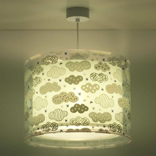 Ango Clouds O singură lumină Lumină de tavan pentru copii Suspendata din plastic 23W cu suport pentru bec E27 Verde