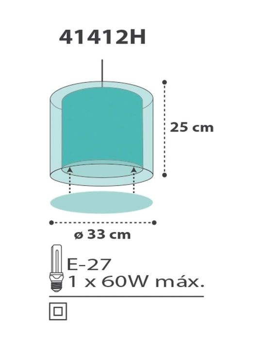 Ango Kids Plastic Single Ceiling Light E27 Clouds Green 23W