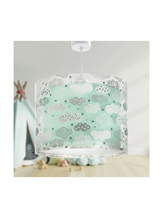 Ango Kids Plastic Single Ceiling Light E27 Clouds Green 23W