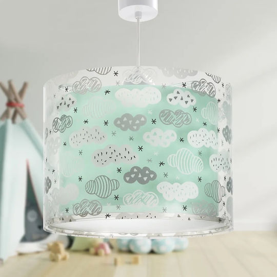 Ango Clouds O singură lumină Lumină de tavan pentru copii Suspendata din plastic 23W cu suport pentru bec E27 Verde
