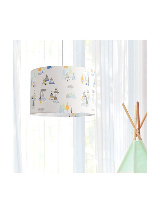 Veis Kids Plastic Single Ceiling Light E27 Teepee White 15W 35x24cm