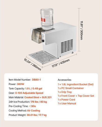 Vevor Electric Ice Crusher 360W