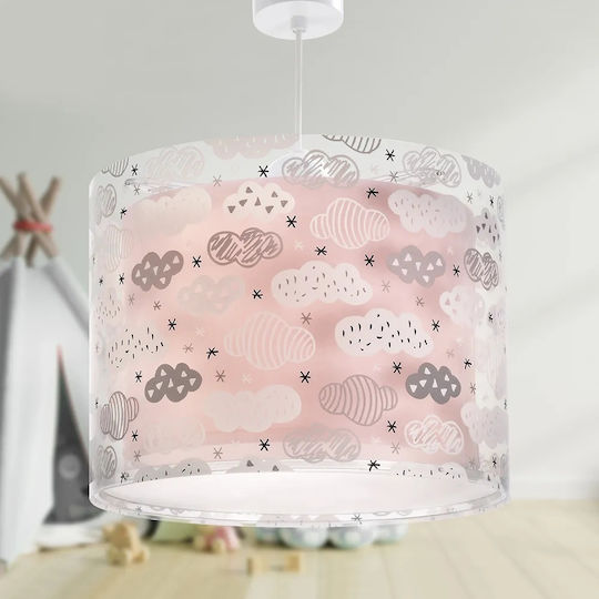 Ango Kids Plastic Single Ceiling Light E27 Clouds Pink 23W