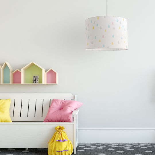 Veis Drops Einfaches Licht Kinderdeckenleuchte Deckenleuchte 60W mit Fassung E27 Weiß 35x24cm