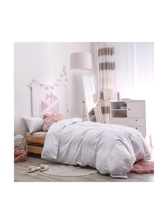 Veis Kids Fabric Single Ceiling Light E27 Hesperis Chevron Pink 60W 35x24cm