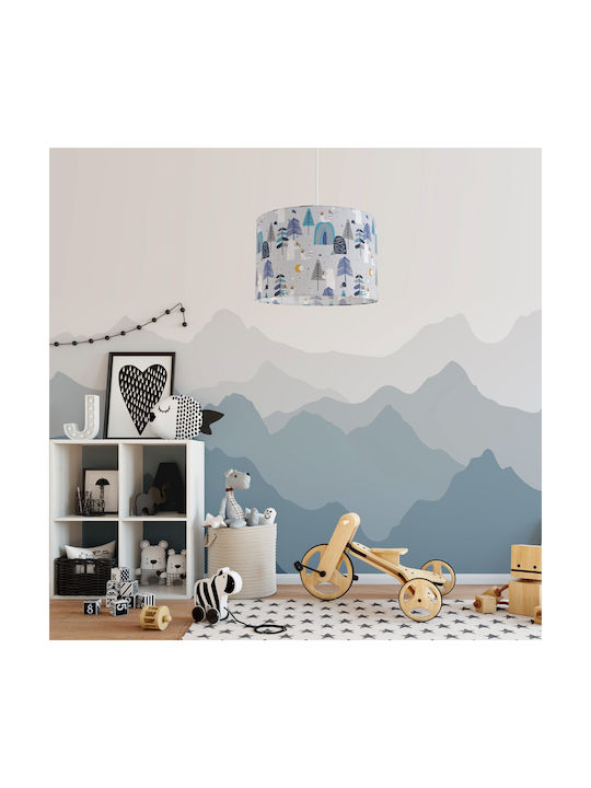 Veis Kids Fabric Single Ceiling Light E27 Forest Gray 60W 35x24cm