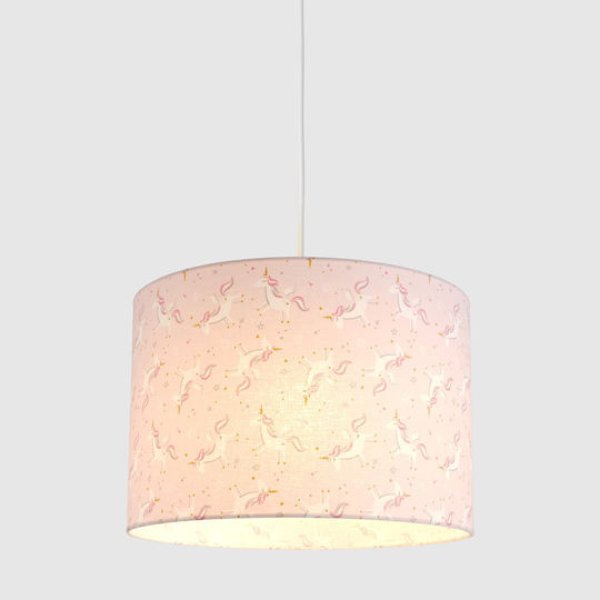 Veis Unicorn Einfaches Licht Kinderdeckenleuchte Deckenleuchte 60W mit Fassung E27 Pink 35x24cm