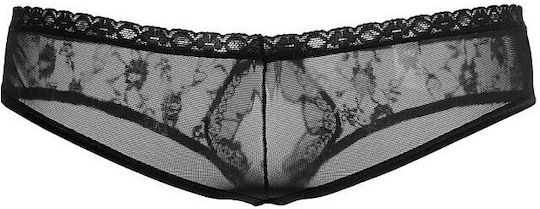 Panties Softline Panties 2418 Lace Elastic Tulle Cutout Elastic Black Size M-l