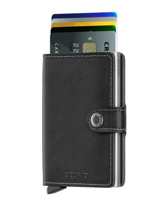 Miniwallet Leather Men's Wallet Cards with RFID Black