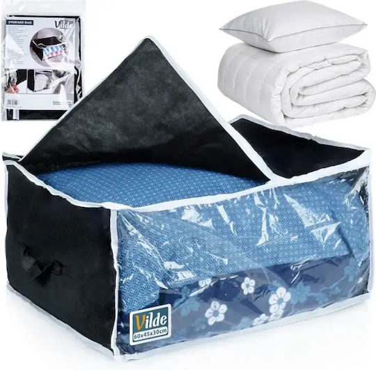 Vilde Fabric Storage Case For Clothes in Black Color 60x45x30cm 1pcs