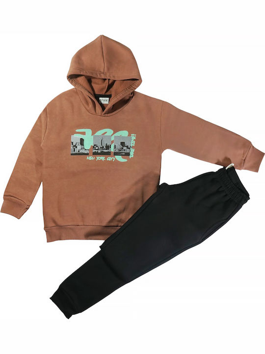 Kids Sweatpants Set Terracotta 2pcs