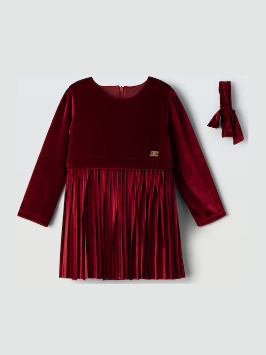 Children's Dress Long Sleeve Velvet Red